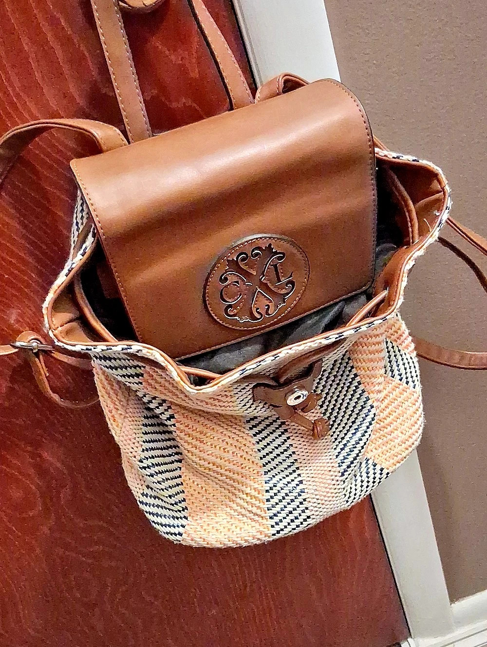 Christian Lacroix Brown Multicolor Shoulder Bag